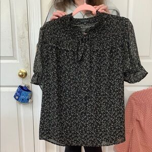 Pleione Black Floral Blouse from Nordstrom sz m